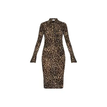 Blumarine Leopard print Wool Dress