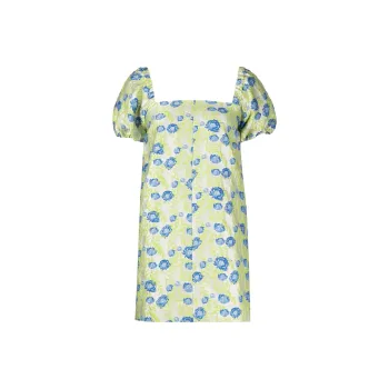 GANNI Floral-jacquard Shift Minidress