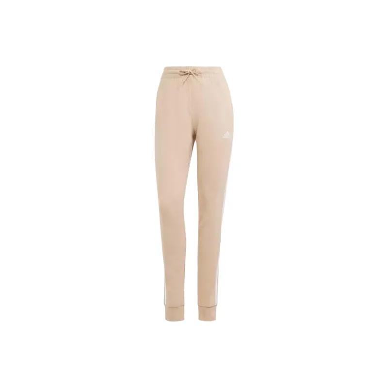 Adidas Essentials 3-Stripes French Terry Cuffed Pants Knitted Sports Pants Women's Khaki-0