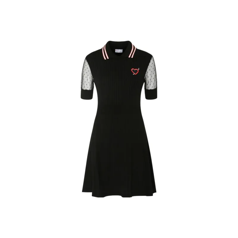 RED VALENTINO Short Sleeved Dresses Women's Black-0
