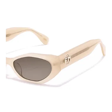 Fakeme Plate Oval Sunglasses Unisex Beige-2