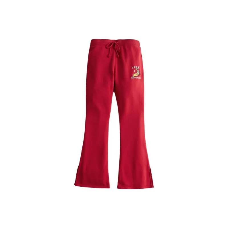 Hollister Knitted Sweatpants Women's Red-0