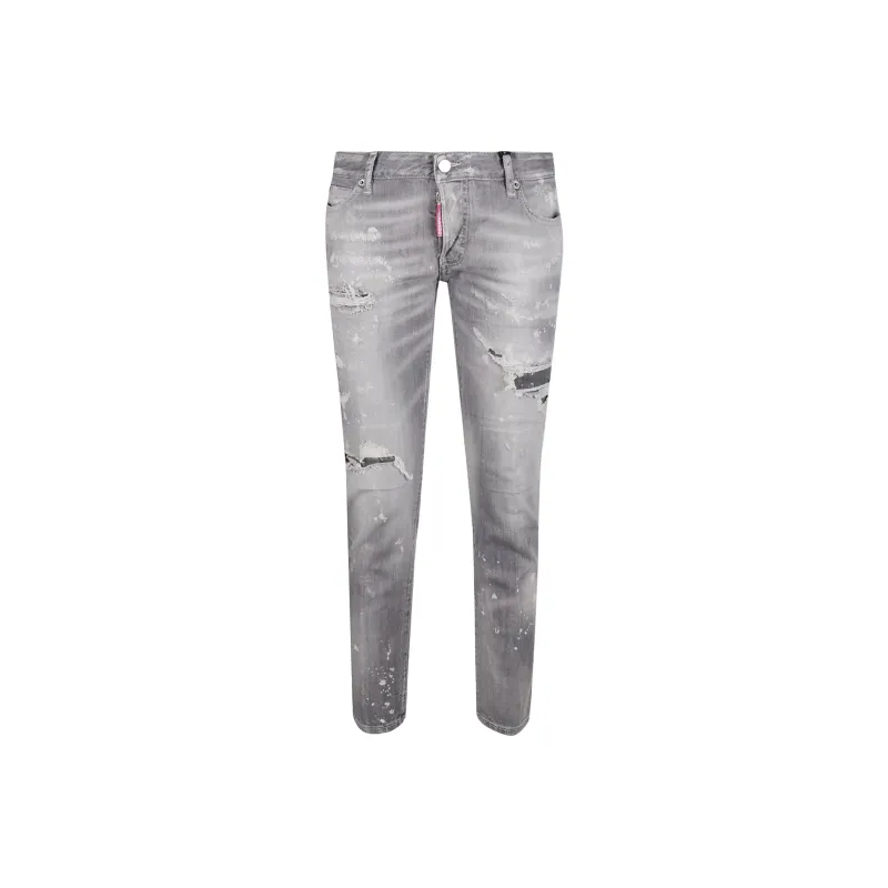 DSQUARED 2 Jennifer Cropped Distress-effect Jeans-0