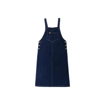 SOON FLOWER Denim Long Skirts Women's Dark Blue