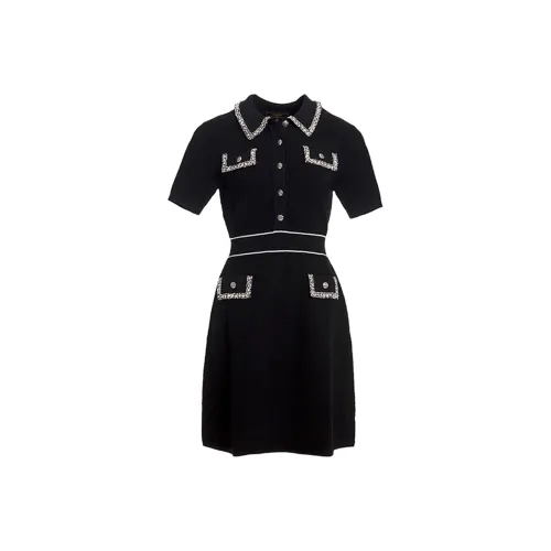 BESIONIA SS22 Short Sleeved Dresses Women's Black