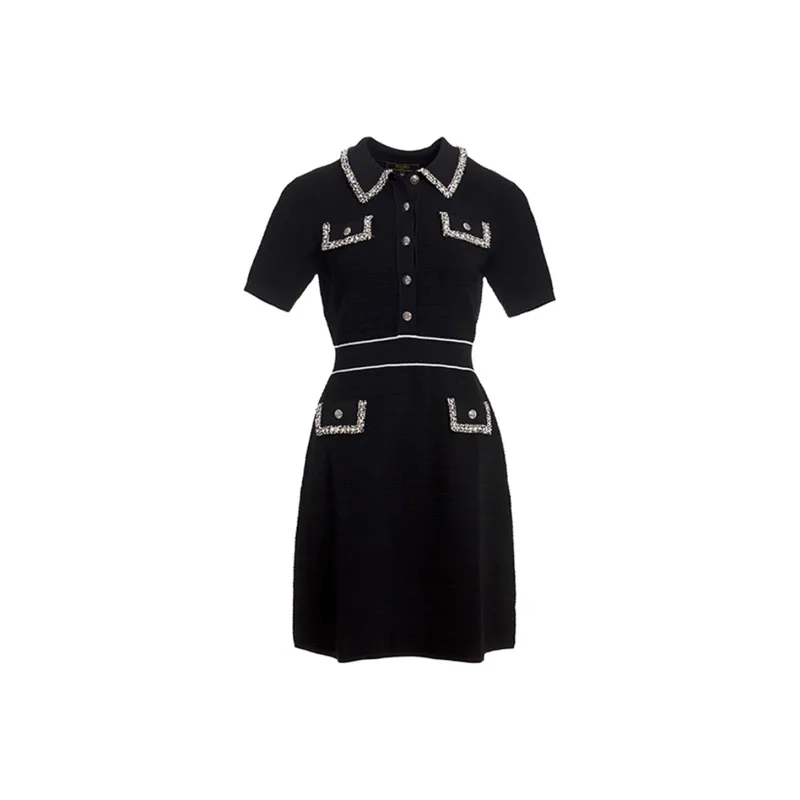 BESIONIA SS22 Short Sleeved Dresses Women's Black-0