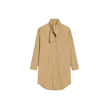 AMIPARIS Scarf collar Cotton Shirt Dress