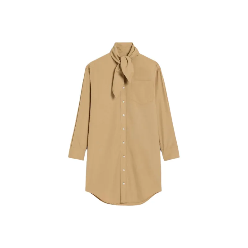 AMIPARIS Scarf collar Cotton Shirt Dress-0
