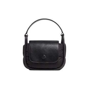 Moncler Recycled Nylon With Leather Detail One Shoulder Handbag Mini Women's Black