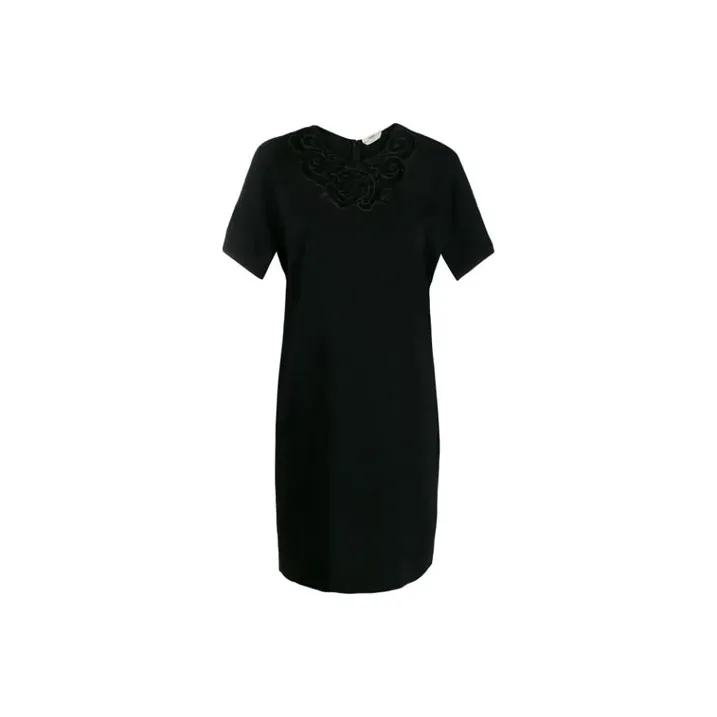 FENDI Short-Sleeved Dresses Women's Black-0