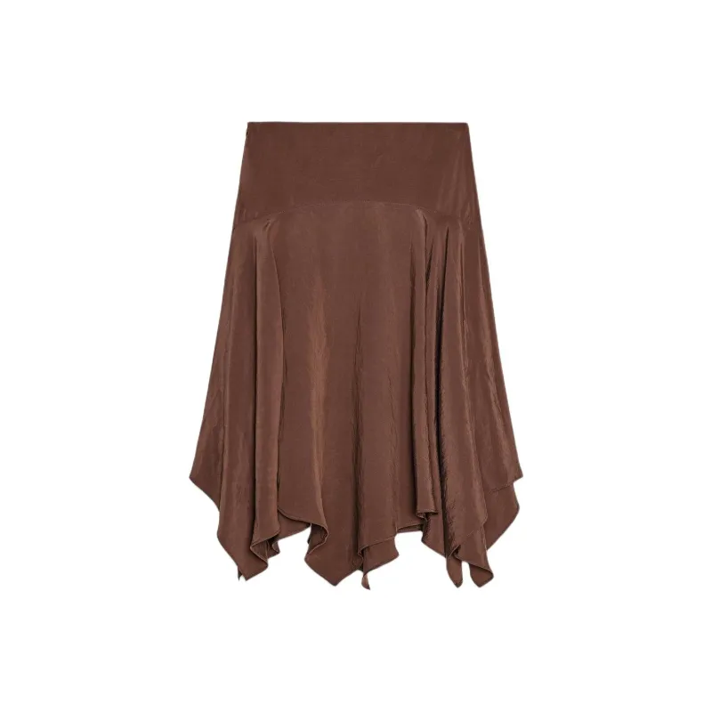 ZARA Casual Long Skirt Women's Chocolate Brown-1