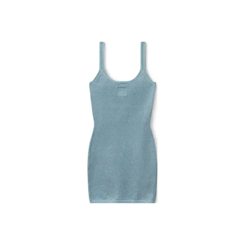 Alexander Wang Logo embroidered T shirt Dresses Women's Blue