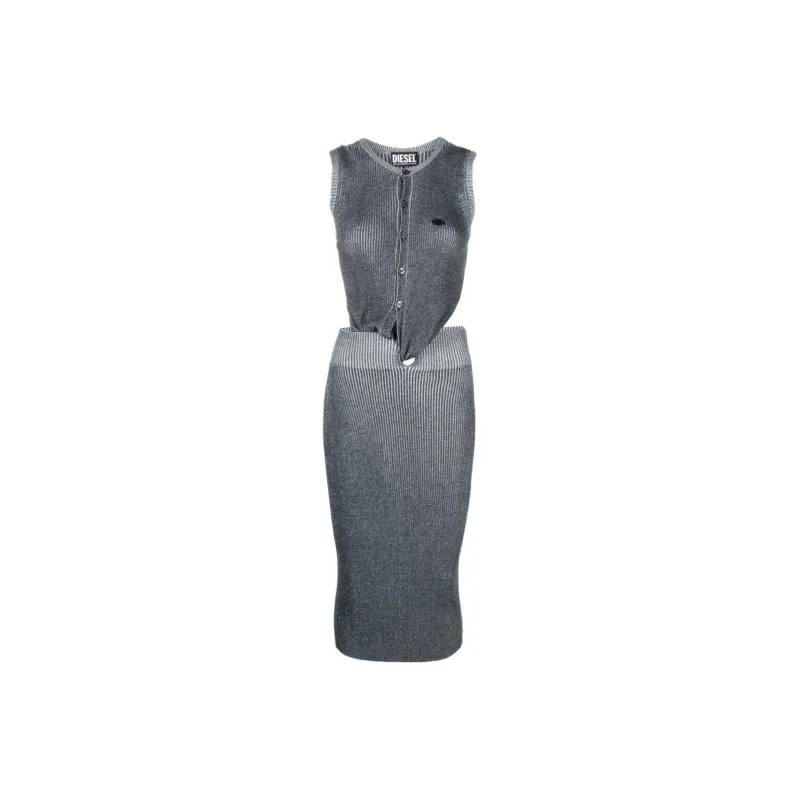 DIESEL Sleeveless Dresses Women's Gray-0