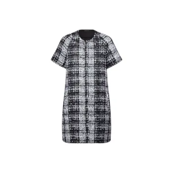 LOUIS VUITTON Graphic Tweed Short Sleeved Dress