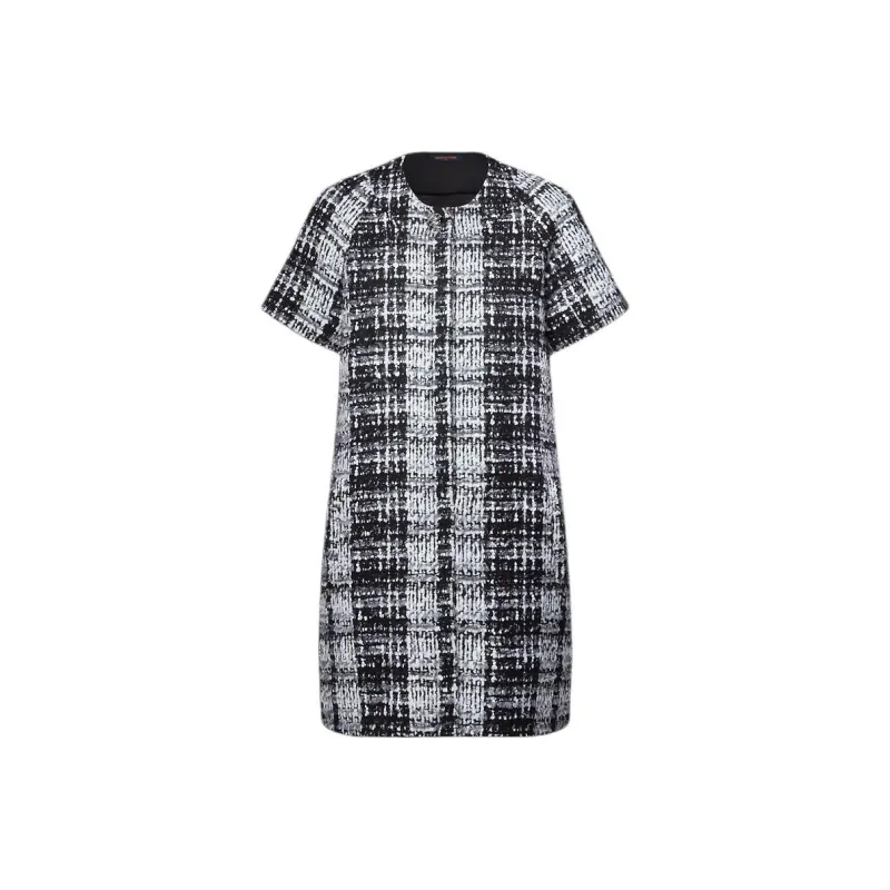 LOUIS VUITTON Graphic Tweed Short-Sleeved Dress-0