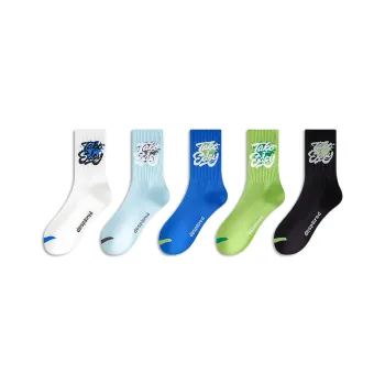 Taste The Color Mid Calf Socks Unisex 5 Pack