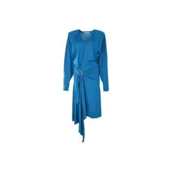 The Attico Atwell Wool Midi Wrap Dress