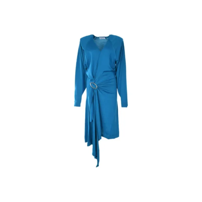 The Attico Atwell Wool Midi Wrap Dress-0