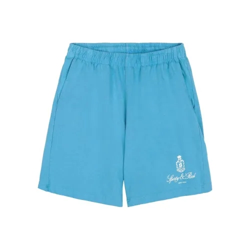 SPORTY & RICH Logo Printed Elasticated Waistband Shorts