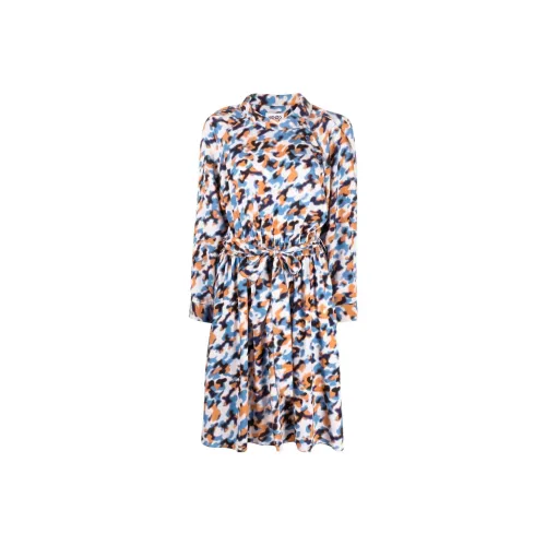 KENZO Abstract Print Long Sleeved Midi Dress