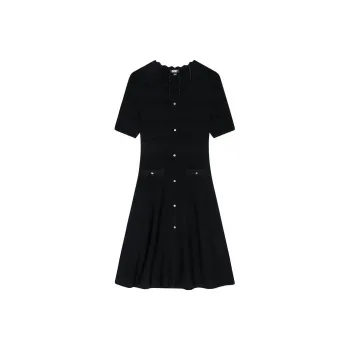 DKNY SS24 Short Sleeved Dress Women's Black