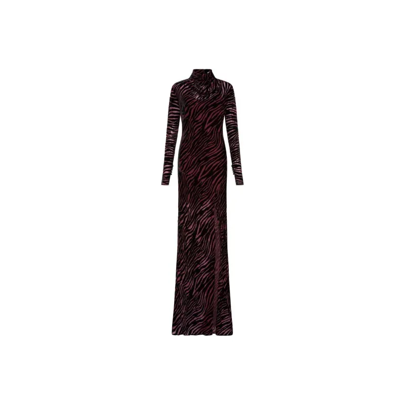Rebecca Vallance Irina Semi sheer Side slit Gown-0