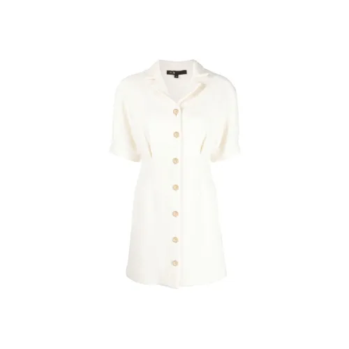 Maje Short-Sleeved Dresses Women
s Light Beige