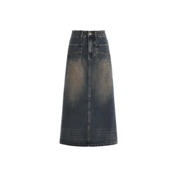 Concubine Zhu Denim Long Skirt Women's Concrete Gray