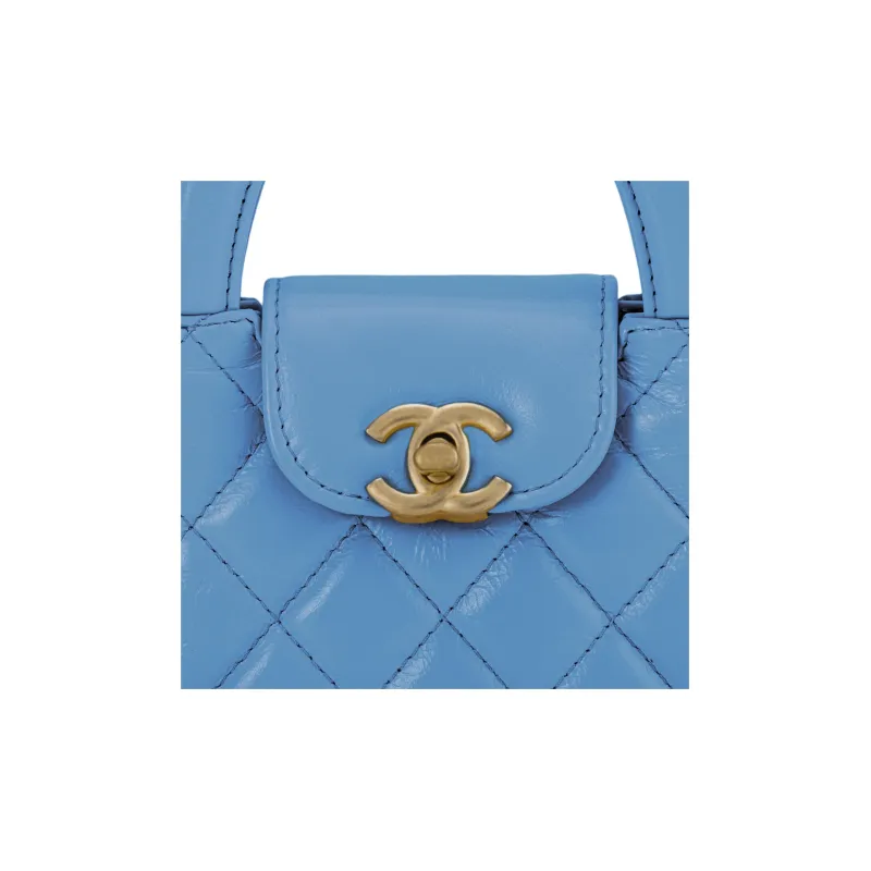 CHANEL Cow Leather Handbag, Crossbody, One Shoulder Bag Extra Mini Women's Blue-7