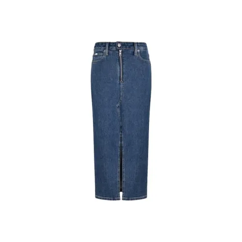 Calvin Klein Denim Long Skirts Women's 1A4 Denim Blue