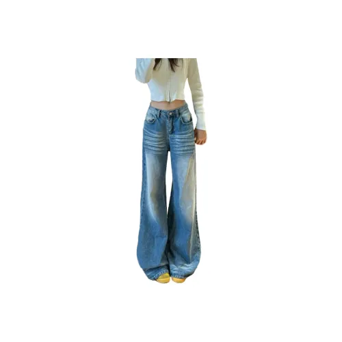 BENGEN Jeans Women's Washed Blue