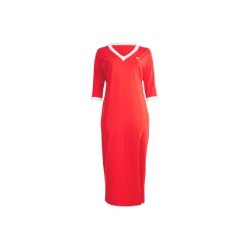 Adidas Originals Adicolor Classics 3 Stripes V Neck Maxi Dress Plus Size
