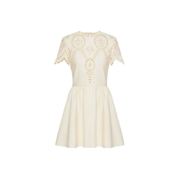 Valentino Short Sleeved Dresses Women's White-0