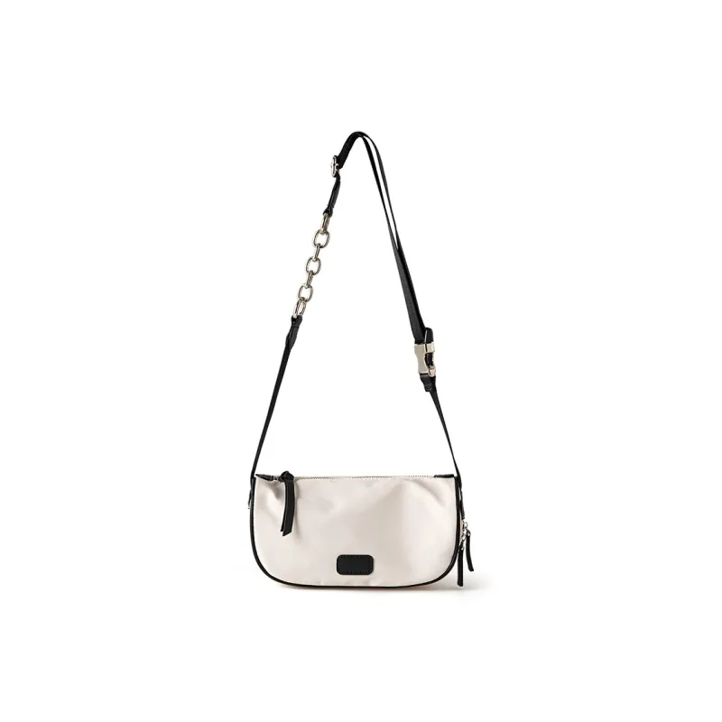Vigno Oxford One Shoulder Small Square Bag Women's Black/Ecru-2