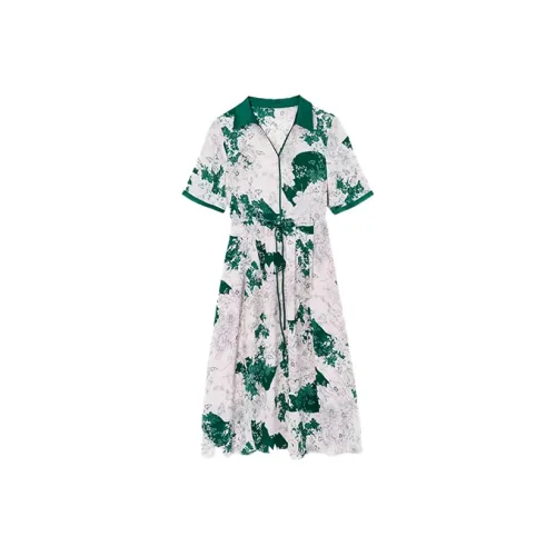 Mapping Short-Sleeved Dresses Women's Green