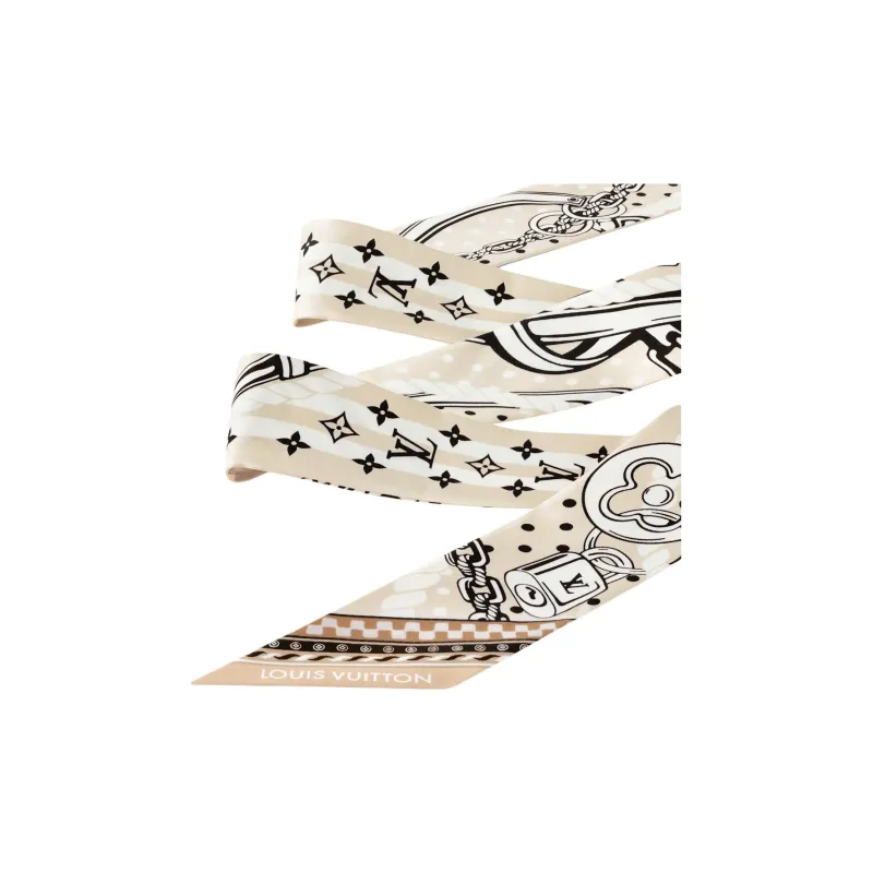 LOUIS VUITTON Silk Hair Bands Women's Beige-2