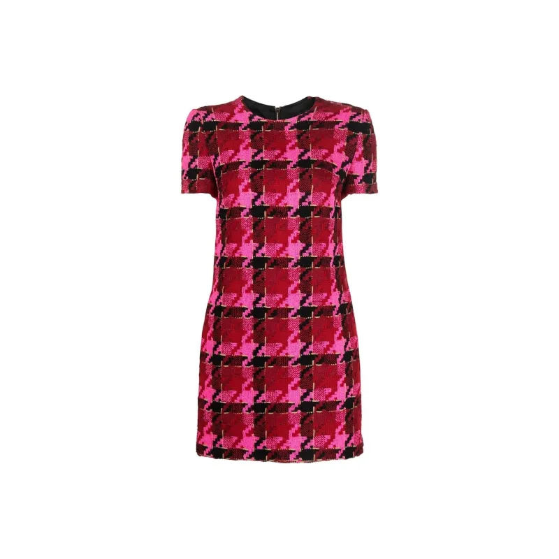 VERSACE Short Sleeved Dress Women's Red-0