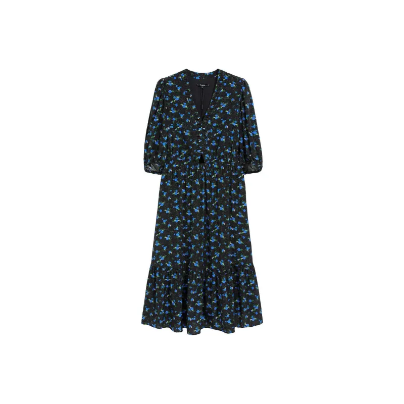 Bebe FW24 Short Sleeved Dresses Women's Black Multicolor-0