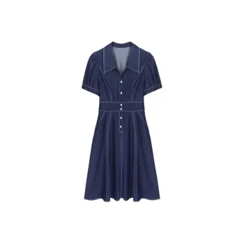 BASIC HOUSE Short-Sleeved Dresses Women's Blue