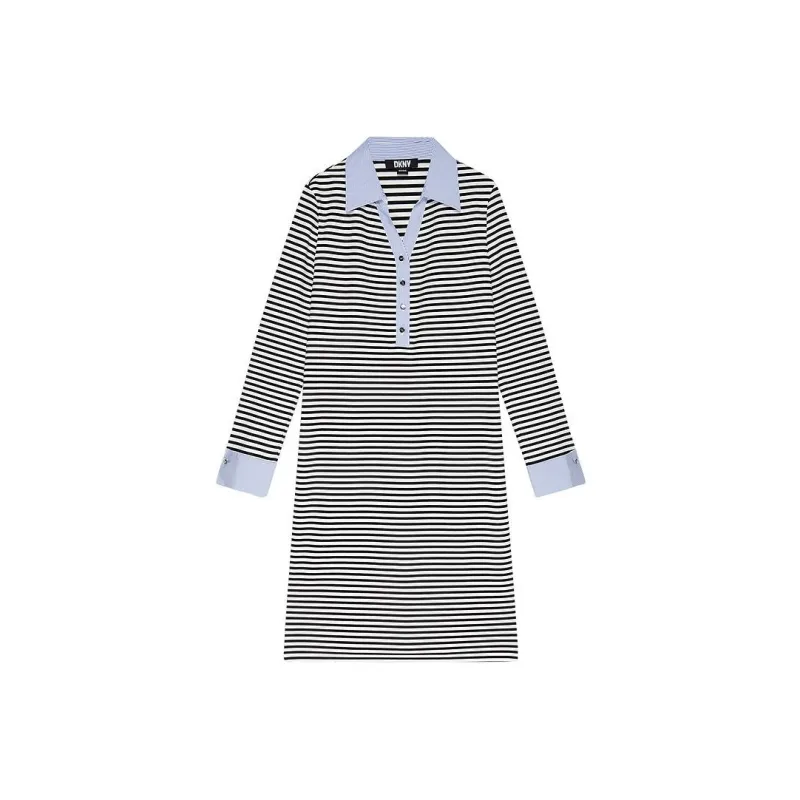 DKNY SS24 Long Sleeved Dress Women's Black & Multicolor-0