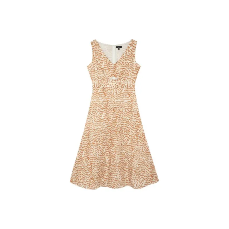 THEORY Sleeveless Dresses Women's Red Mixed Color N05-0
