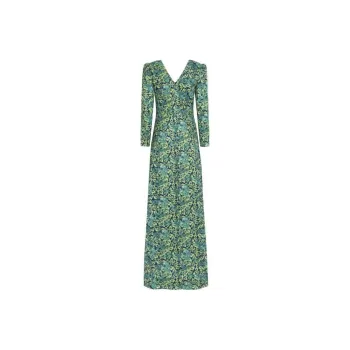 SALONI Margot V neck Silk Long Dress