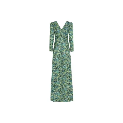 SALONI Margot V neck Silk Long Dress
