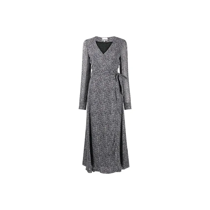 GANNI Long-Sleeved Dresses Women's Gray-0