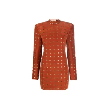 BALMAIN Long-Sleeved Dresses Women's Orange