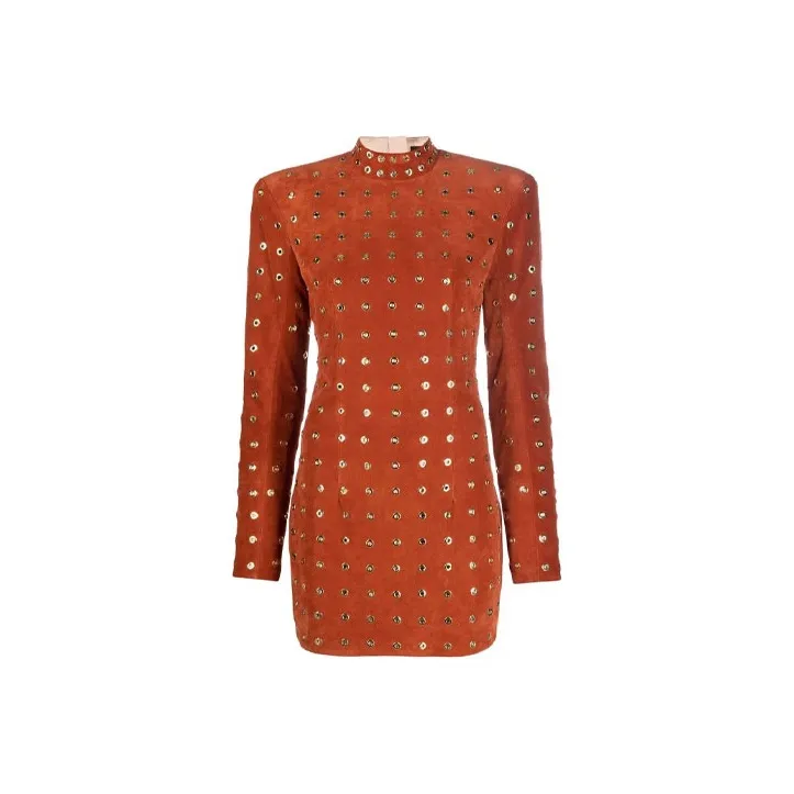 BALMAIN Long-Sleeved Dresses Women's Orange-0