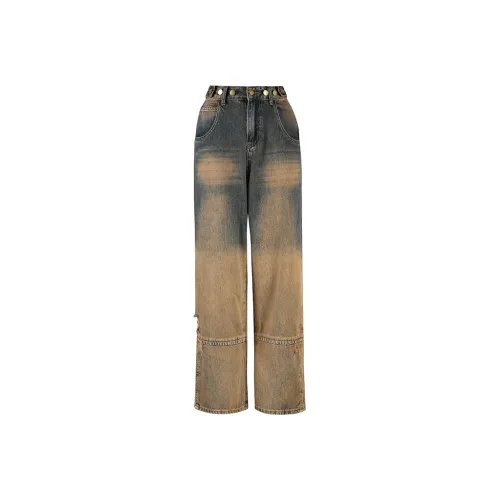 Wen Shan Jeans Women's Yellow Mud Blue