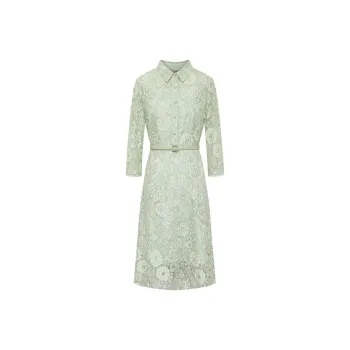 BBLLUUEE Long Sleeved Dress Women's Avocado Green