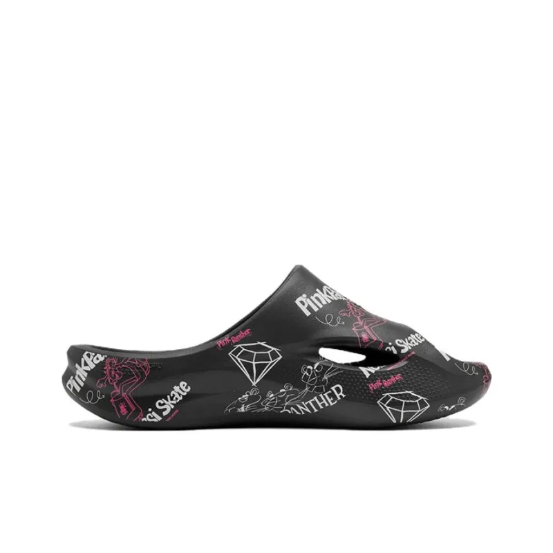 PINK PANTHER x QIAODAN Slip Resistant Abrasion Resistant Slide Slippers Men's Black Gray-1