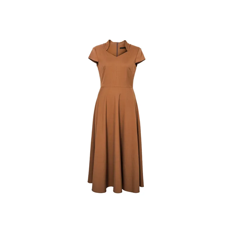 ROEYSHOUSE Short Sleeved Dresses Women's Light Caramel-0